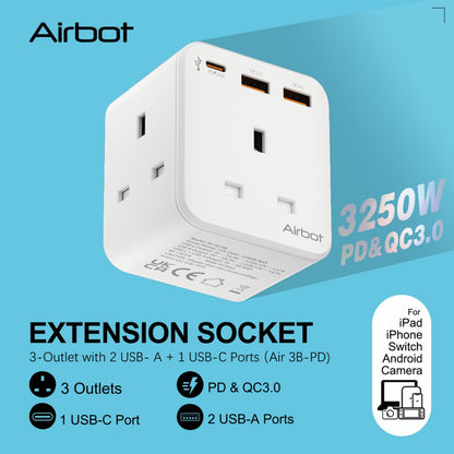 Airbot Multi Socket Extension Adapter Air 3B-PD
