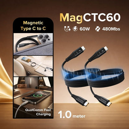 Airbot CTC60 Magnetic Fast Charging Cable 60W Type-C to Type-C