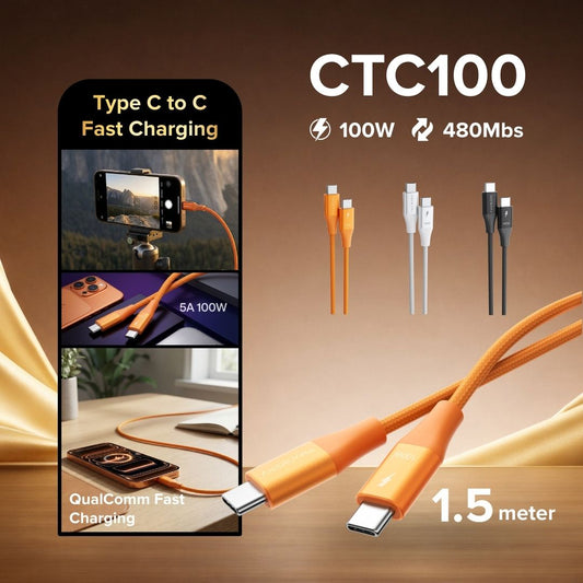 Airbot CTC100 | Fast Charging Cable 100W Type-C To Type-C
