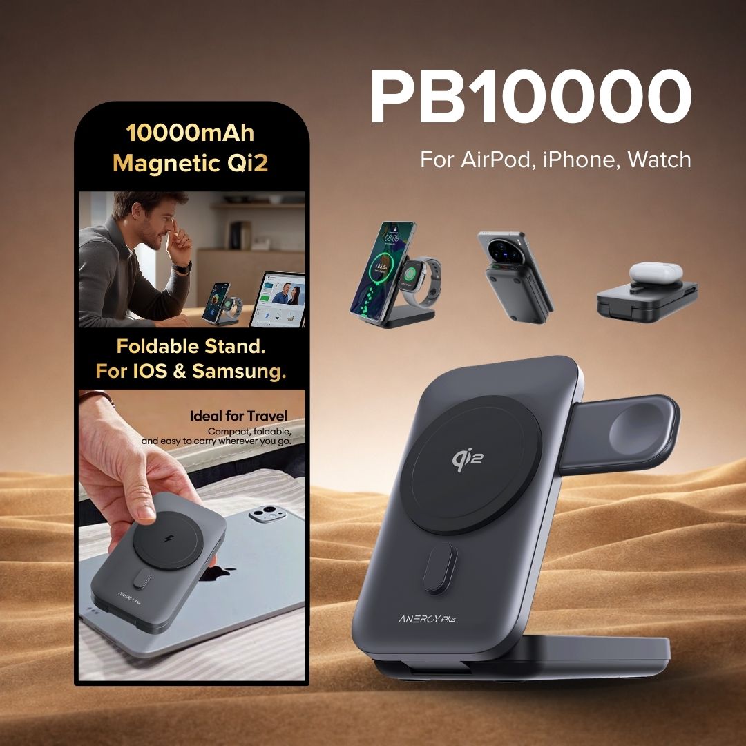 Airbot Power Bank 10000mAh with Magnetic Wireless Charging